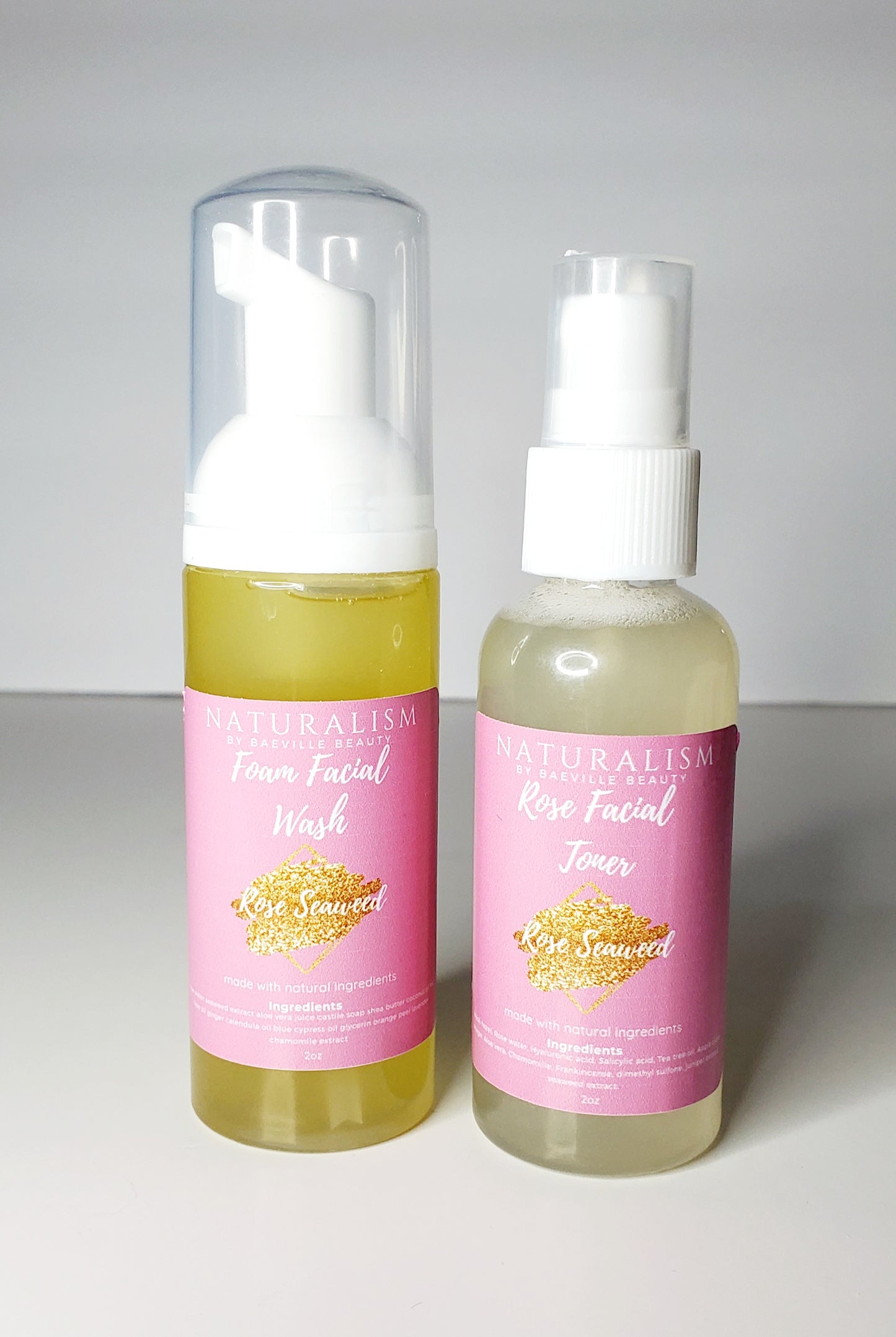 Rose Seaweed Foam Facial Wash & Toner Set