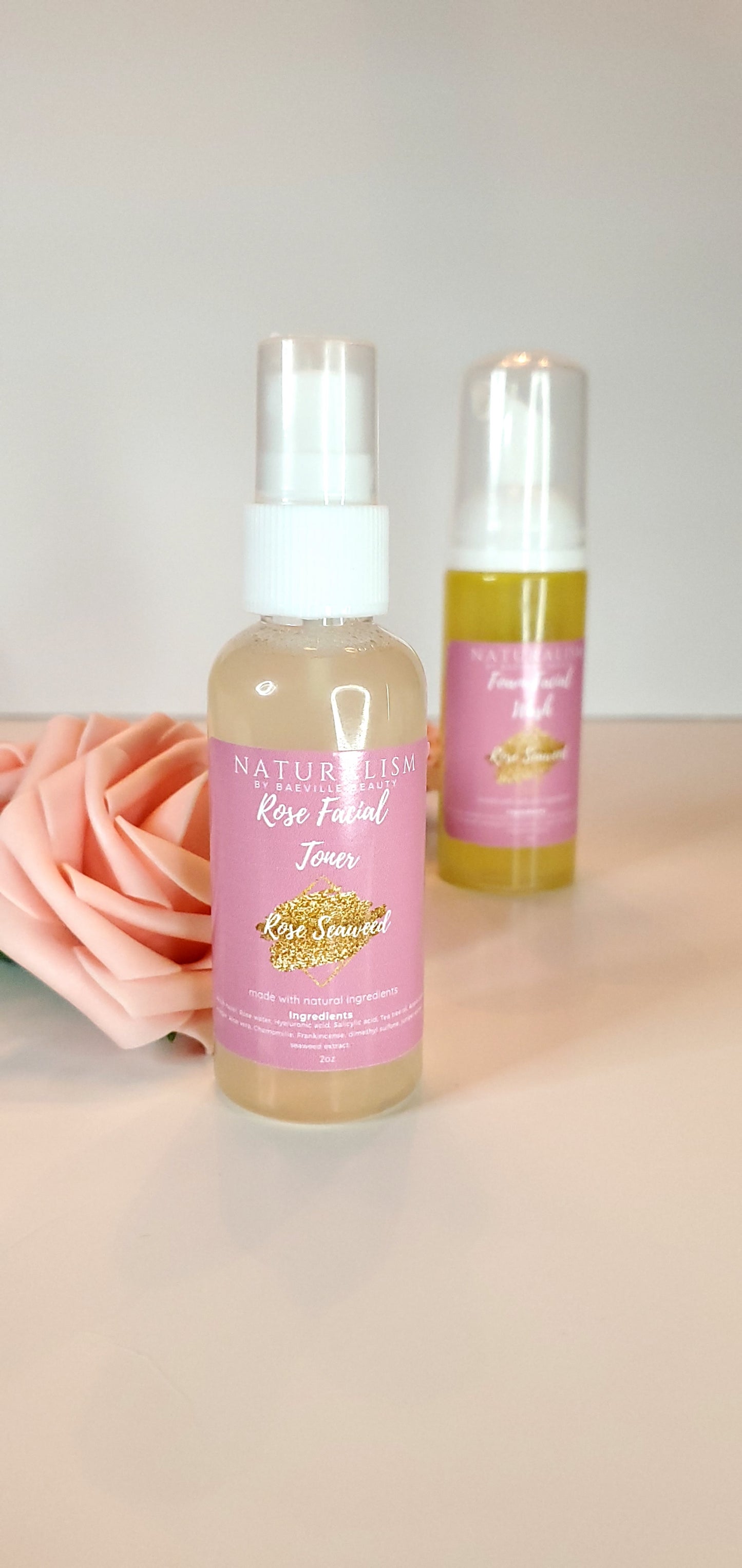 Rose Seaweed Foam Facial Wash & Toner Set