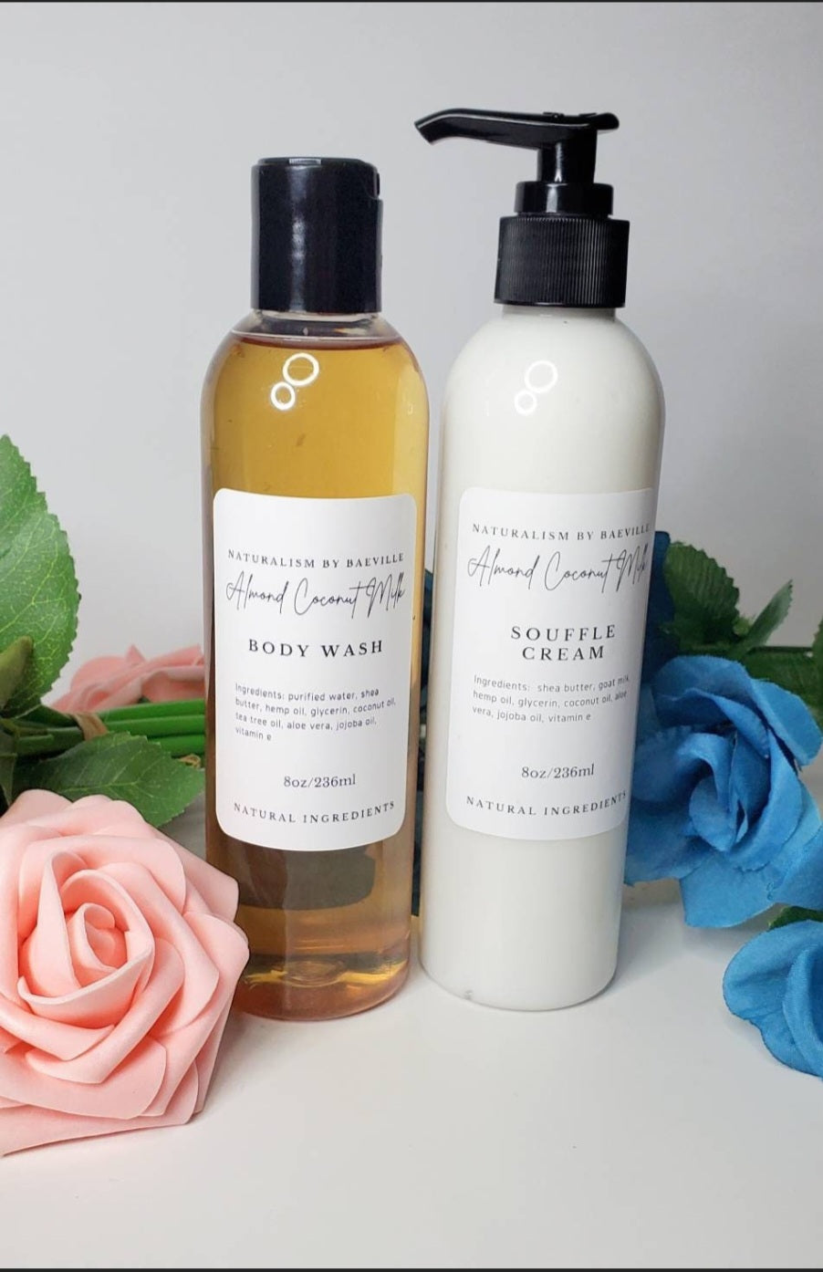 Shea Butter Body Wash Set/Souffle Cream 8oz