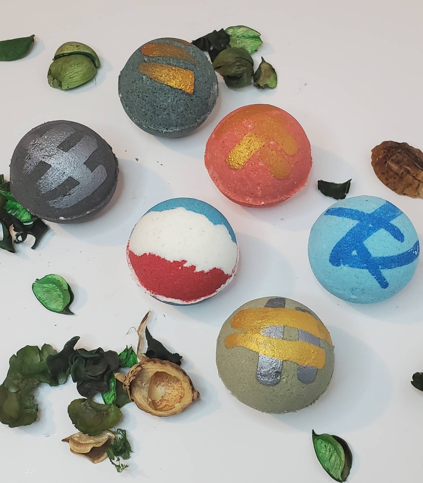 Manville Bath Bomb Set for Men, (6) or (12) Masculine Scents