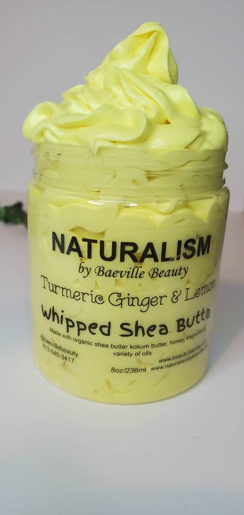 Turmeric Ginger & Lemon Whipped Shea Body Butta|Acne|Eczema|Psoriasis|Arthritis