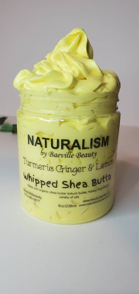 Turmeric Ginger & Lemon Whipped Shea Body Butta|Acne|Eczema|Psoriasis|Arthritis