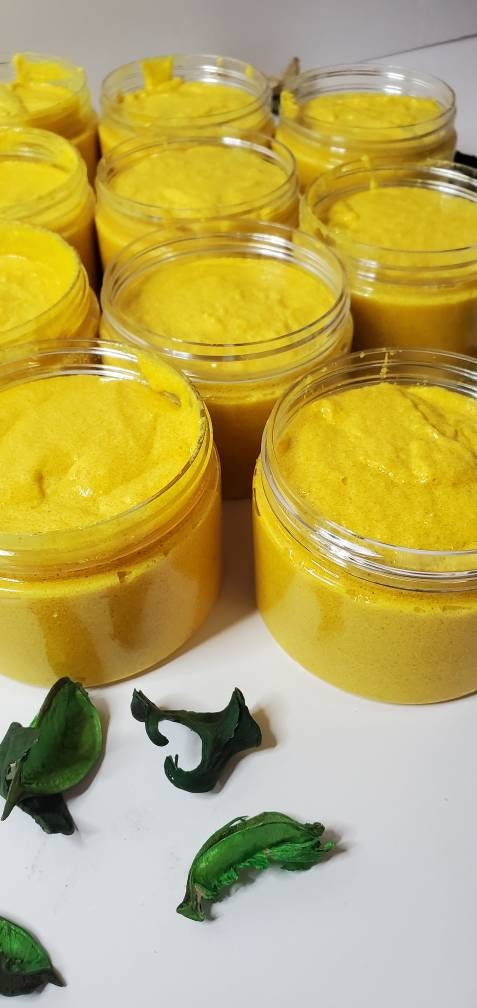 Turmeric Ginger Lemon Shea Butter & Honey Face Body Scrub|Exfoliating| Moisturizing|Detox