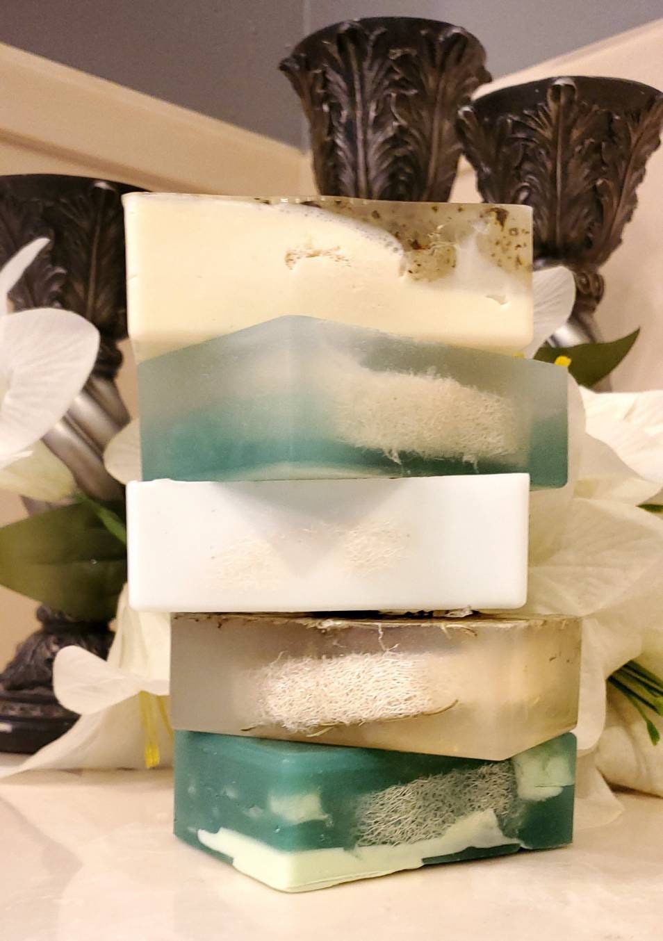 Exfoliating Natural Loofah Soap; Homemade Bar Soap