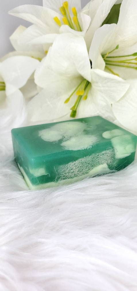 Exfoliating Natural Loofah Soap; Homemade Bar Soap
