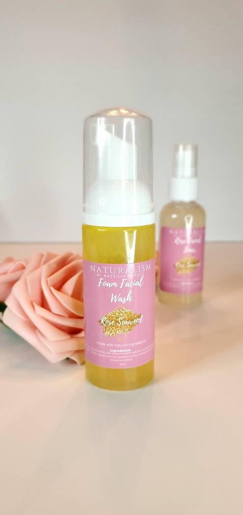 Rose Seaweed Foam Facial Wash/ Toner w/Goat Milk Serum & Face Butta Set