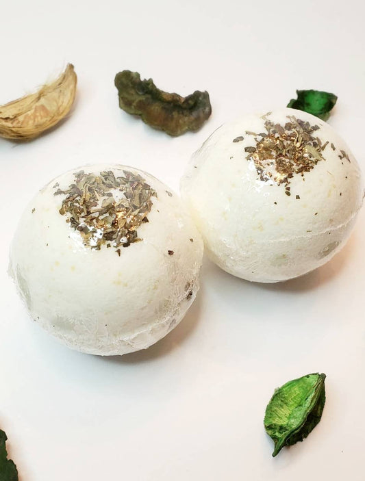 Baeville Herbal Aromatherapy Essential Oil Organic Dried Botanical Bath Bomb Gift Set|