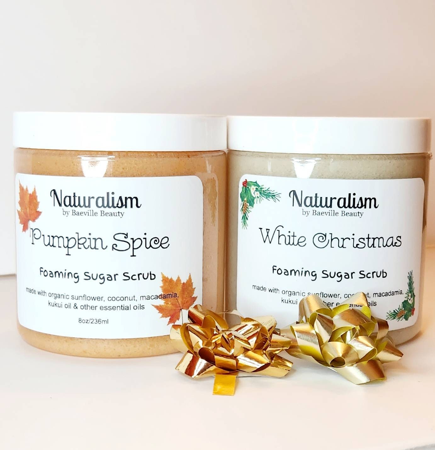 Holiday Scents Natural Organic Shea Butter Foaming Body Scrub & Soap|Face Body Scrub|Exfoliating| Moisturizing|Limited Edition