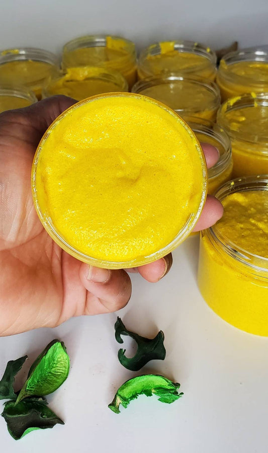 Turmeric Ginger Lemon Shea Butter & Honey Face Body Scrub|Exfoliating| Moisturizing|Detox
