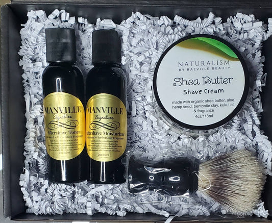 Manville (Men) Shea Butter|Beard Shaving Gift Set