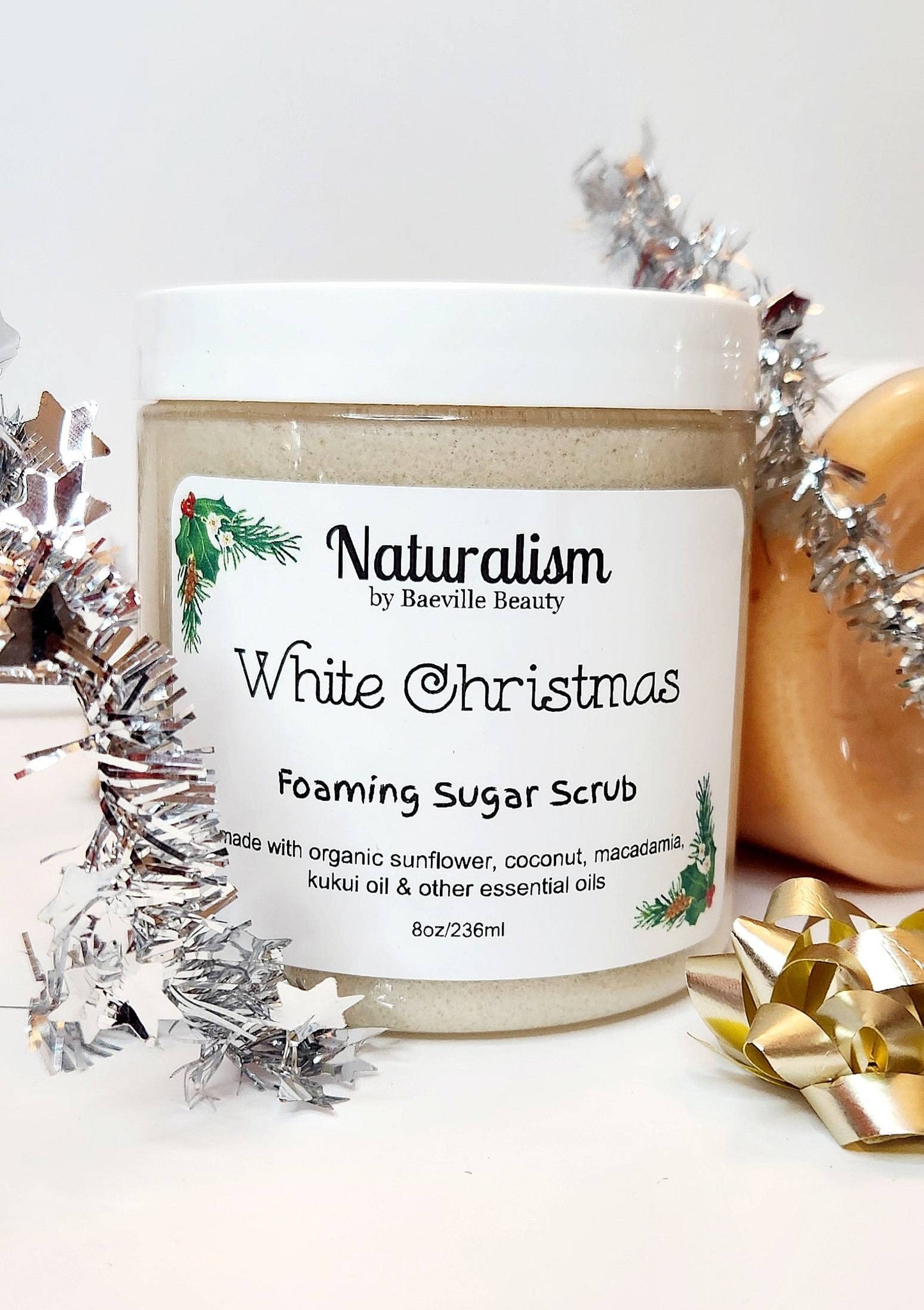 Holiday Scents Natural Organic Shea Butter Foaming Body Scrub & Soap|Face Body Scrub|Exfoliating| Moisturizing|Limited Edition